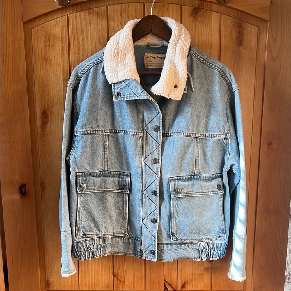 Denim Jacket with Sherpa Collar